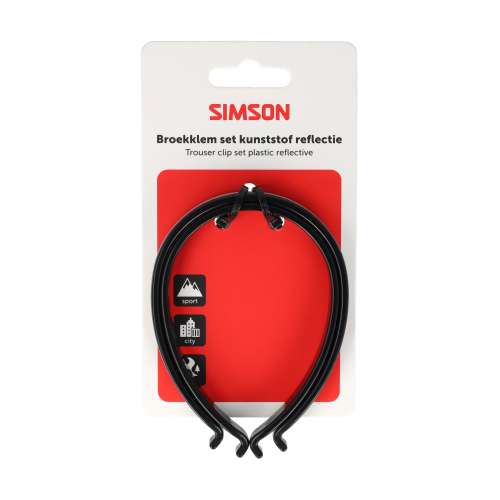 Simson Broekklemmen Kunststof Met Reflectie Simson Broekklemmen Kunststof Met Reflectie