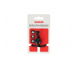 Simson Bel Micro 23mm Elastiek Bevestiging Zwart