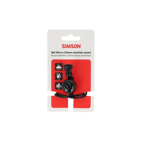Simson Bel Micro 23mm Elastiek Bevestiging Zwart Simson Bel Micro 23mm Elastiek Bevestiging Zwart