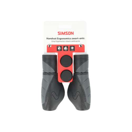Simson Handvatset Ergonomics Zwart/antraciet Simson Handvatset Ergonomics Zwart/antraciet