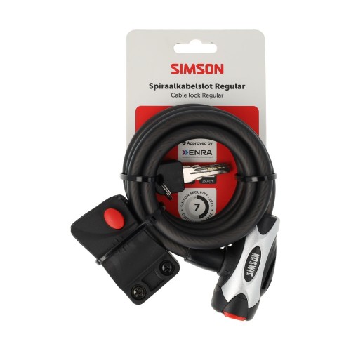 Simson Spiraalkabelslot Regular 10mm 150cm Simson Spiraalkabelslot Regular 10mm 150cm