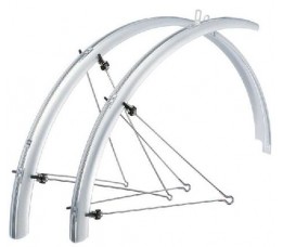 Hulzebos Spatbordset Sunny Wheel 28" 45mm Kunst Kaart Compleet Met Stangen Zilver