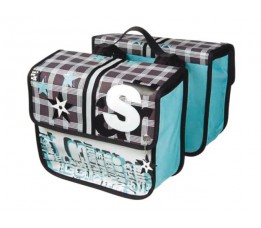 Cordo Tas Dubbel Kind Bikestar Pop Mix Grijs Blauw