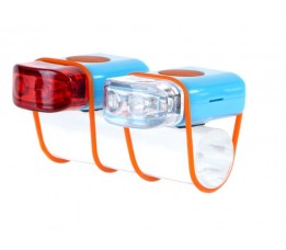 Ikzi -light Led Set Voor+achter Elastiek Bev."stripties" Blauw