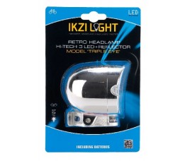 Ikzi -light Retro Koplamp 3 Led M/reflector Chr Triple Eye